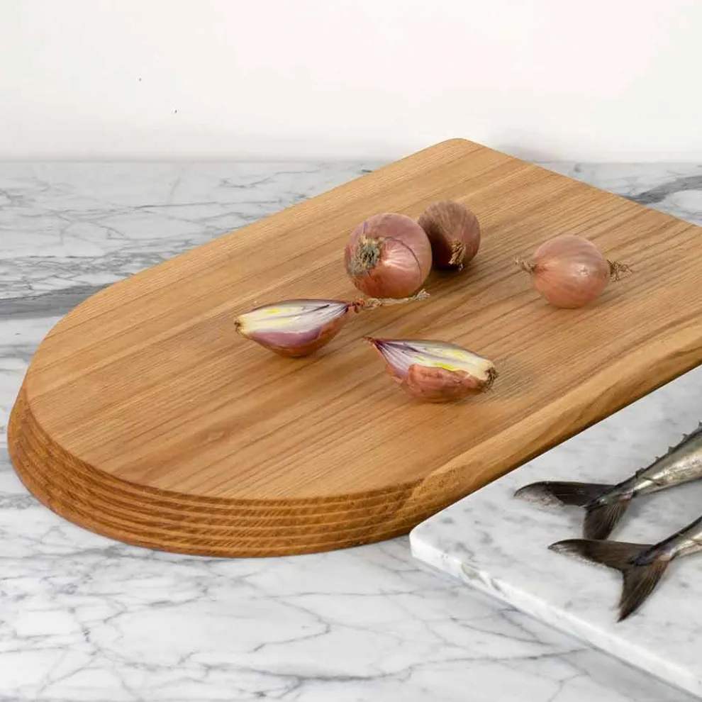 Schneidebrett und Küchenzubehör in Marmor, Holz und Stahl Luxusdesign - Icaro