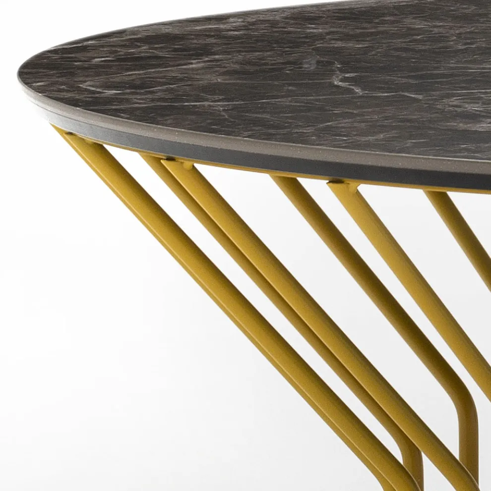 Garten-Couchtisch aus Glaskeramik und Metall Made in Italy - Guerrino