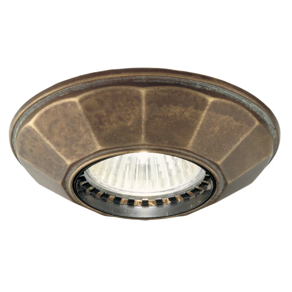 Hervorstehende Deckenleuchte aus Messing, hergestellt in Italien – klein