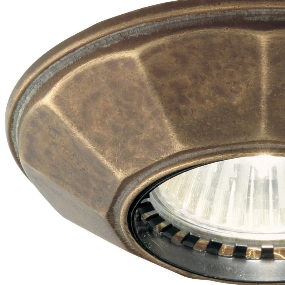 Hervorstehende Deckenleuchte aus Messing, hergestellt in Italien – klein