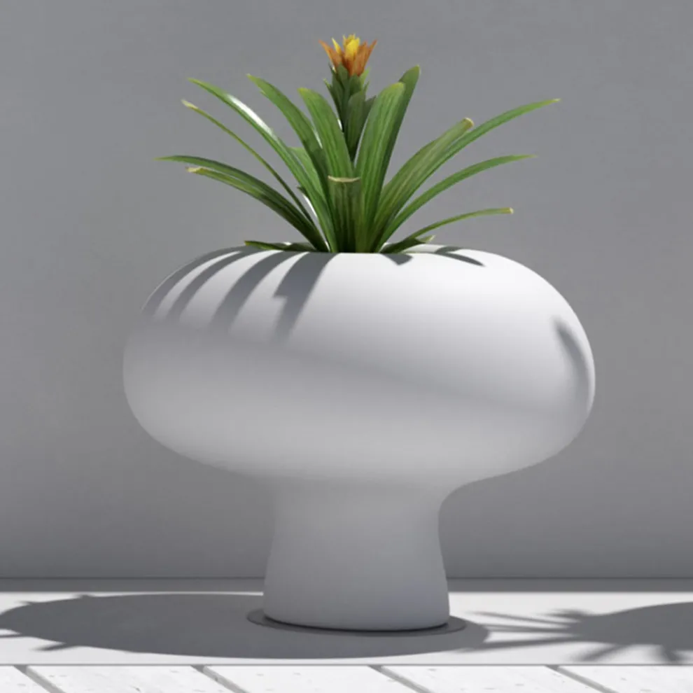 Outdoor-Leuchtvase aus Polyethylen mit LED-Licht Made in Italy - Boba