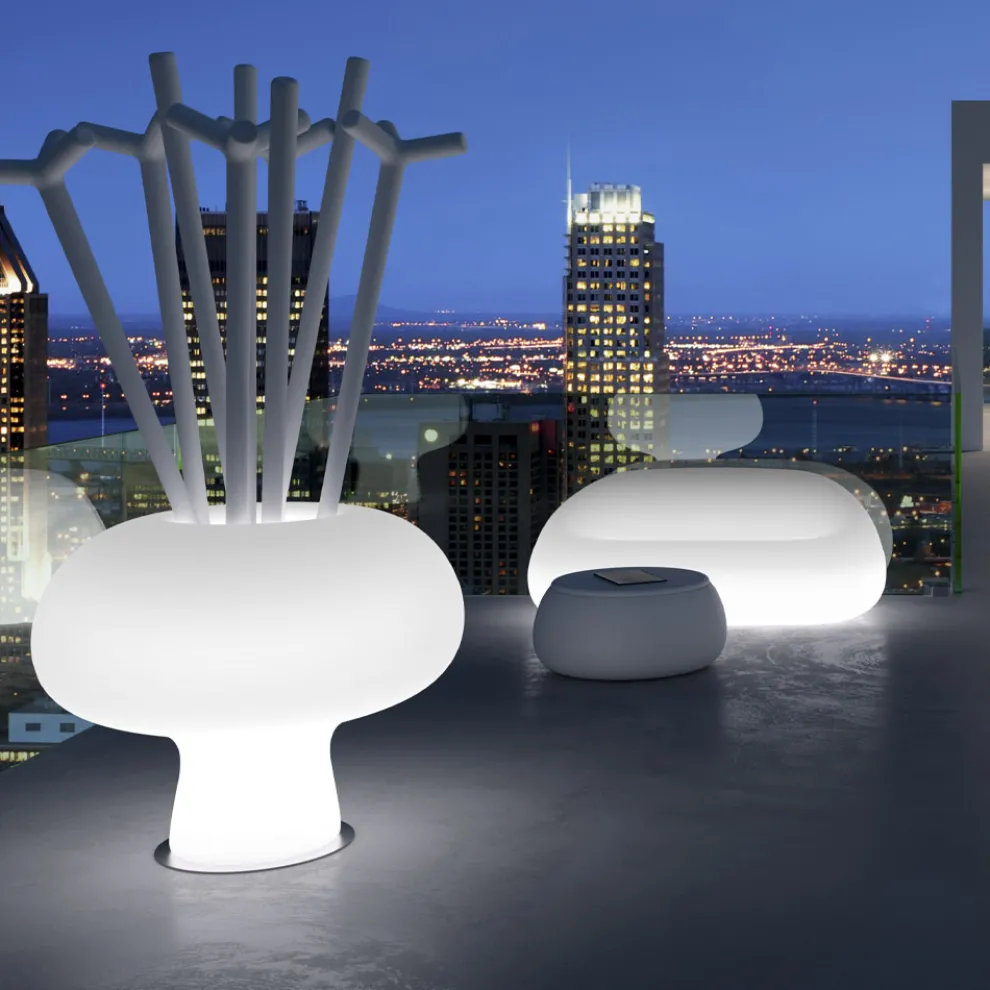 Outdoor-Leuchtvase aus Polyethylen mit LED-Licht Made in Italy - Boba