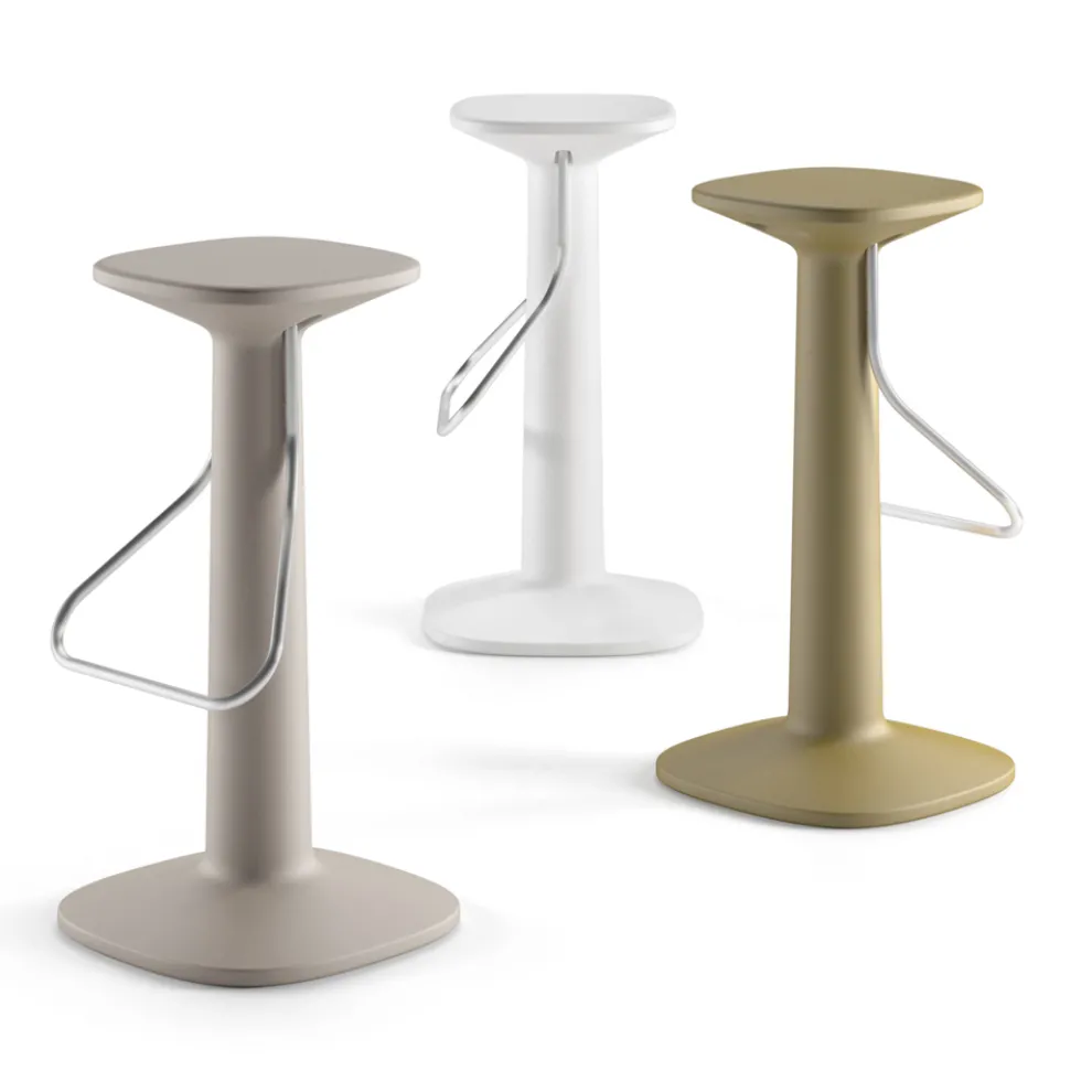 High Design Hocker aus Polyethylen und Edelstahl Made in Italy - Pito