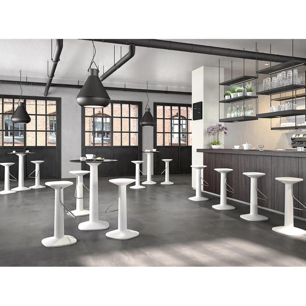 High Design Hocker aus Polyethylen und Edelstahl Made in Italy - Pito