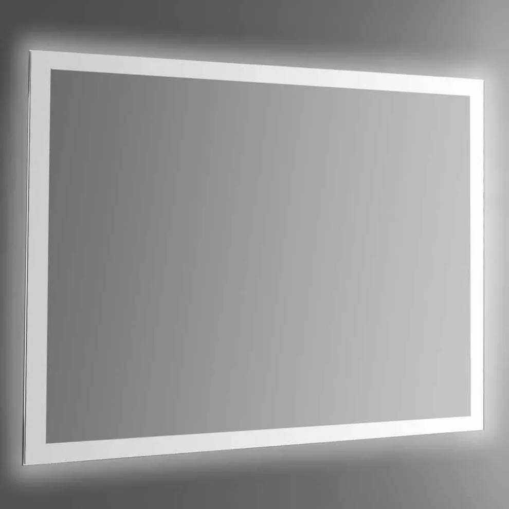 Hintergrundbeleuchteter Wandspiegel mit sandgestrahltem Rahmen Made in Italy - Edigio