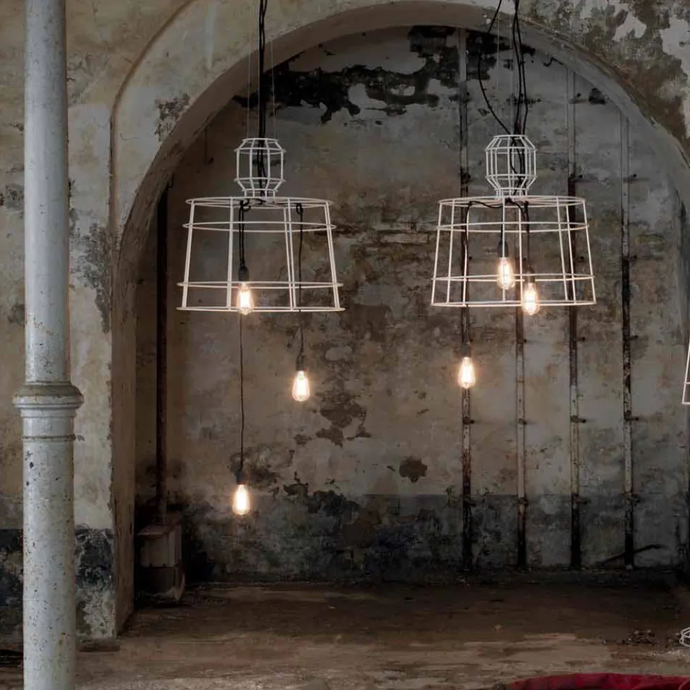 Hängelampe 3 Leuchten in Weiß oder Naturmetall - Stylus