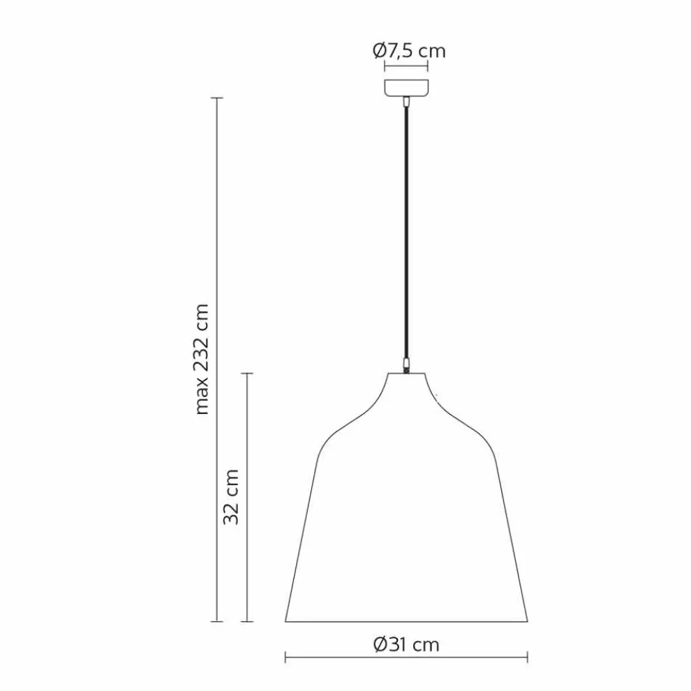 Hängelampe aus anthrazitfarbenem Steinzeug und weißem Innendesign - Edmondo