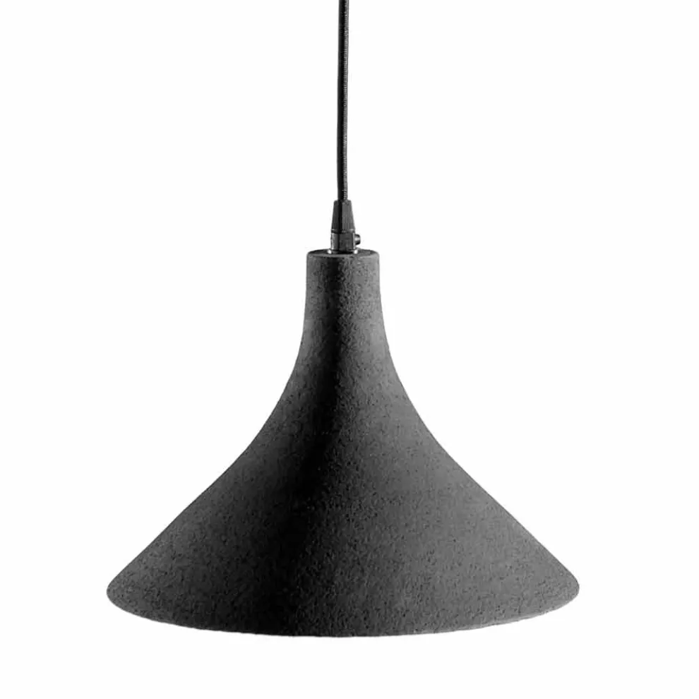 Hängelampe aus anthrazitfarbenem Steinzeug und weißem modernem Innendesign - Edmondo