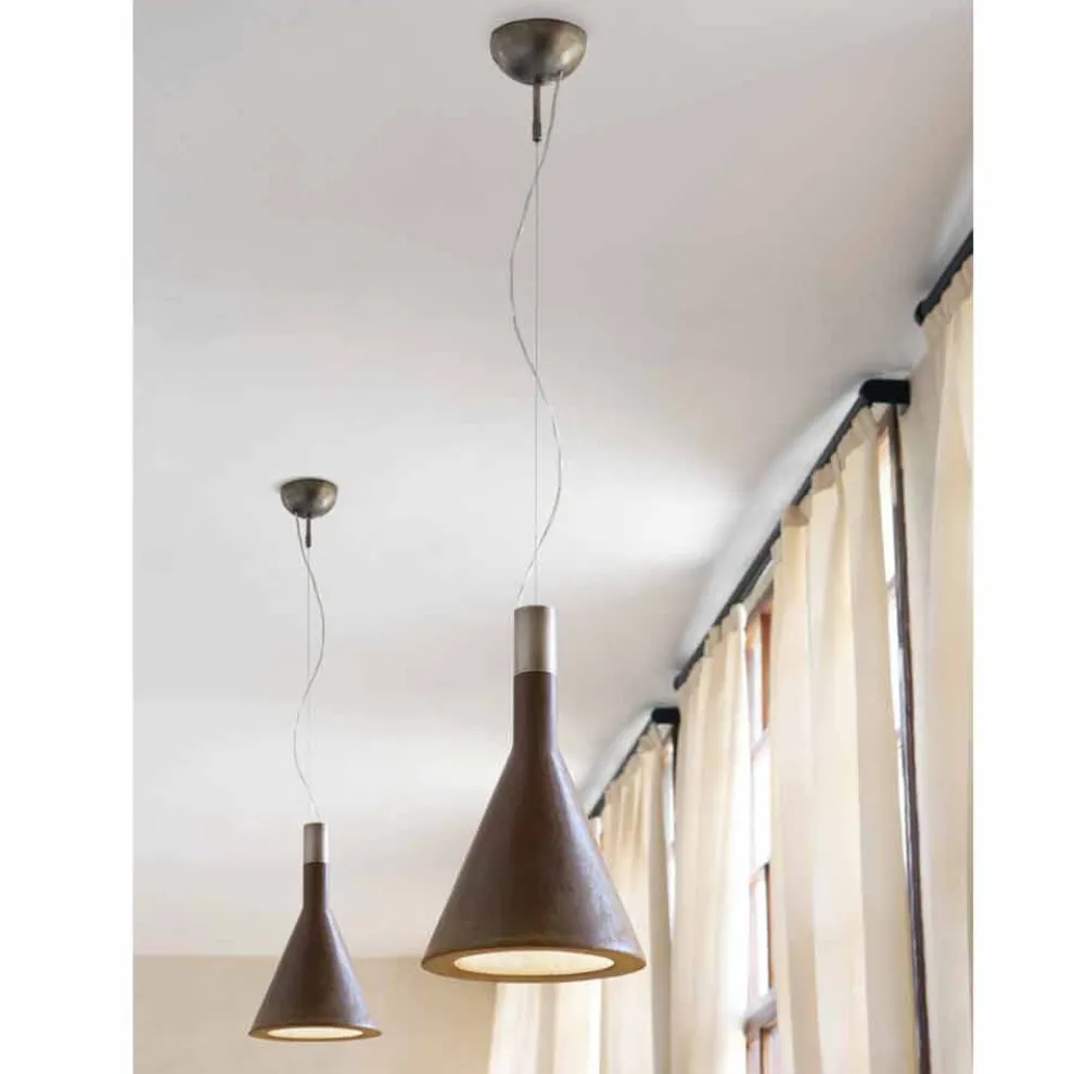 Hängelampe aus Beton Funnel von Aldo Bernardi