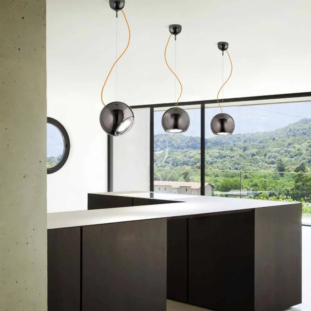 Hängelampe aus Keramik Globo von Aldo Bernardi