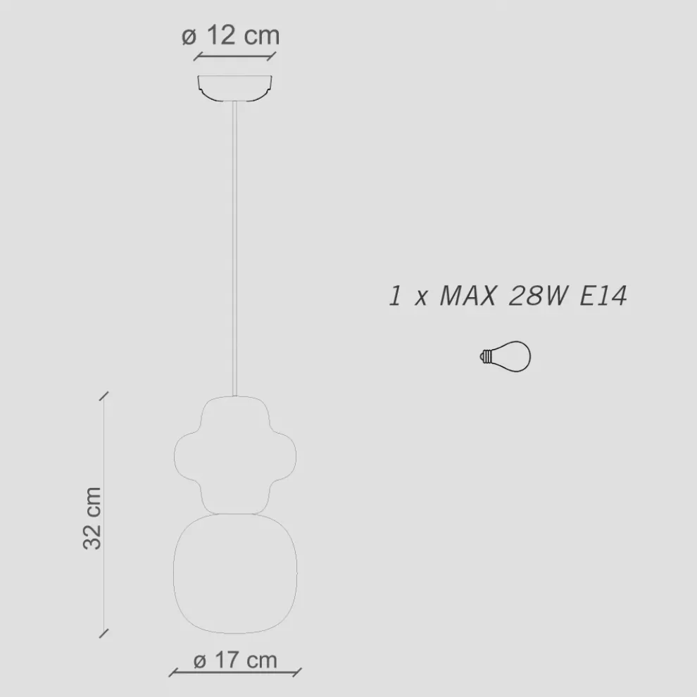 Hängelampe aus Keramik und Glas, hergestellt in Italien – Copacabana