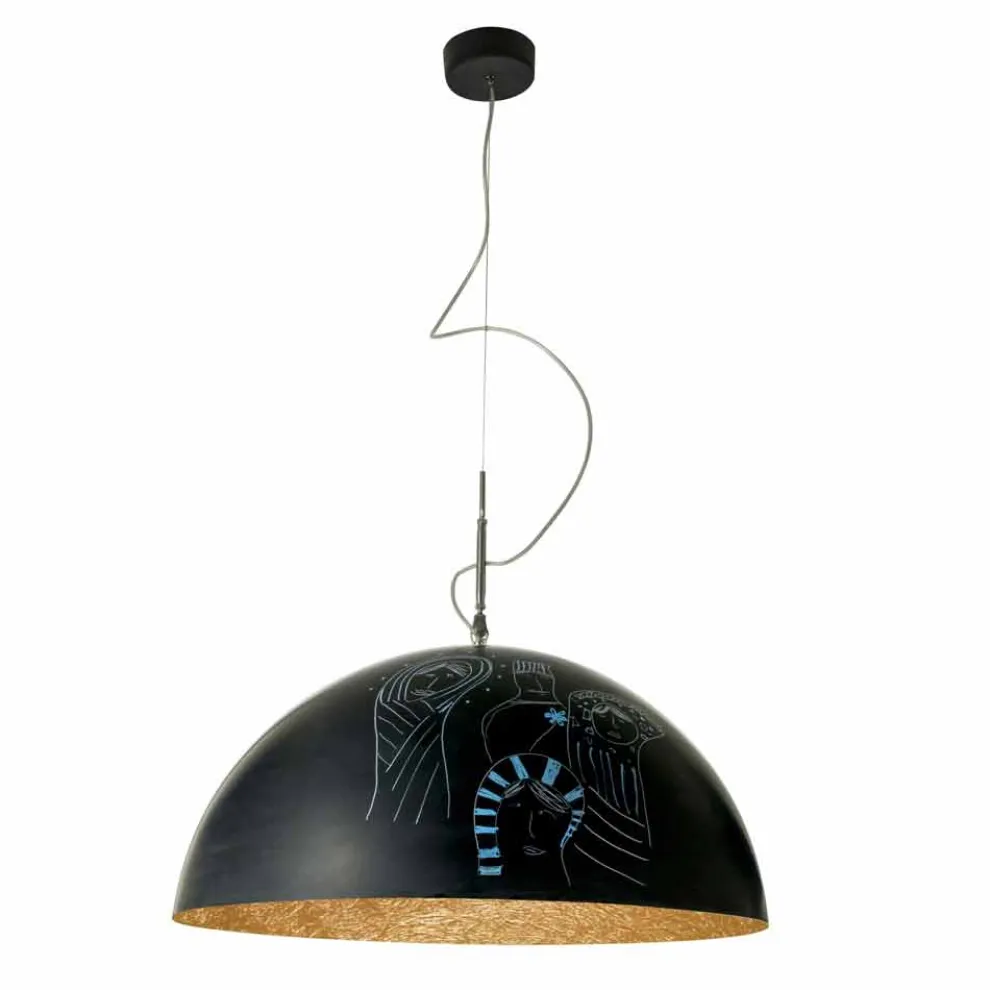 Hängelampe aus Kunstharz In-es.artdesign Half Moon Moderne Tafel