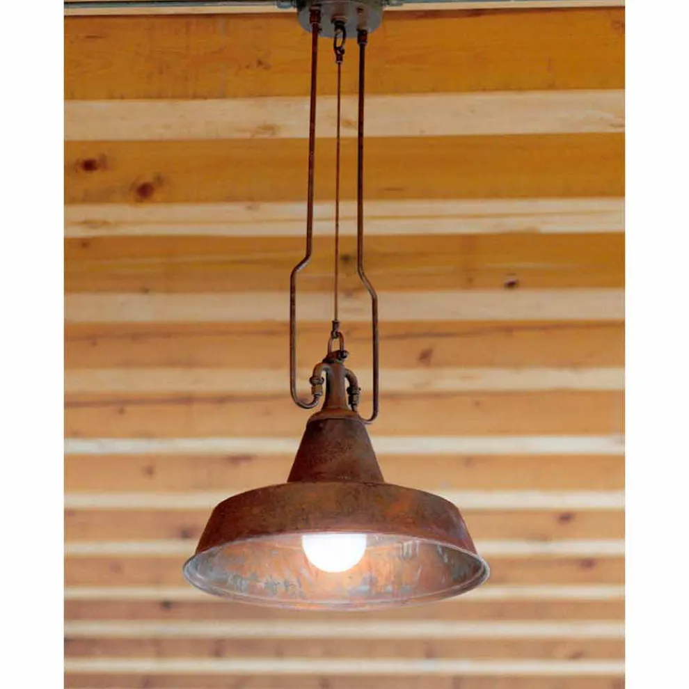 Hängelampe aus Kupfer und Messing Fonderia von Aldo Bernardi