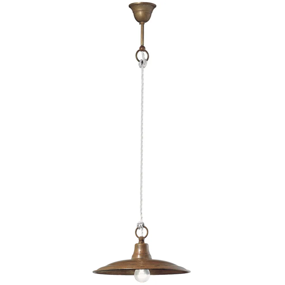 Hängelampe aus Messing und Kupfer, hergestellt in Italien – Schnecke