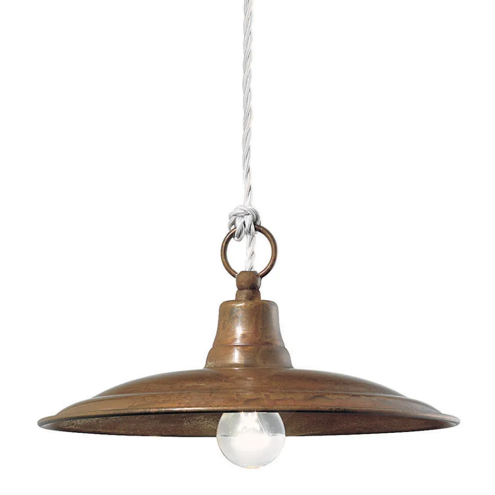 Hängelampe aus Messing und Kupfer, hergestellt in Italien – Schnecke