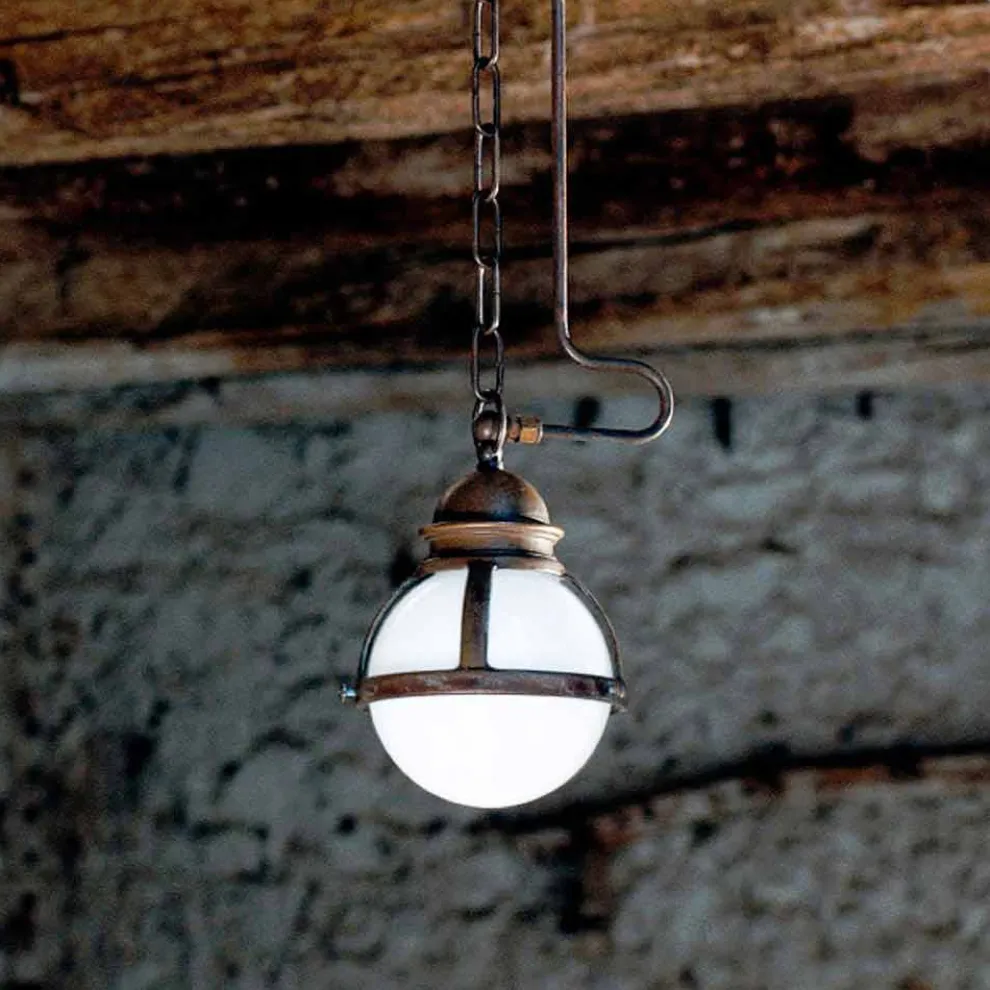 Hängelampe aus Messing und Glas Cimosa von Aldo Bernardi