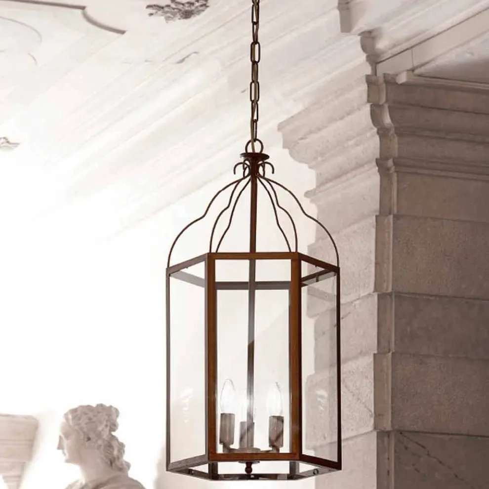 Hängelampe aus Messing und Glas Turandot von Aldo Bernardi