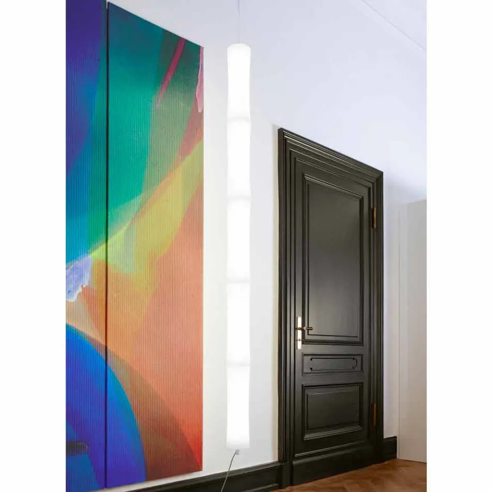 Hängelampe aus weißem Polyethylen und Metall Made in Italy - Asturien