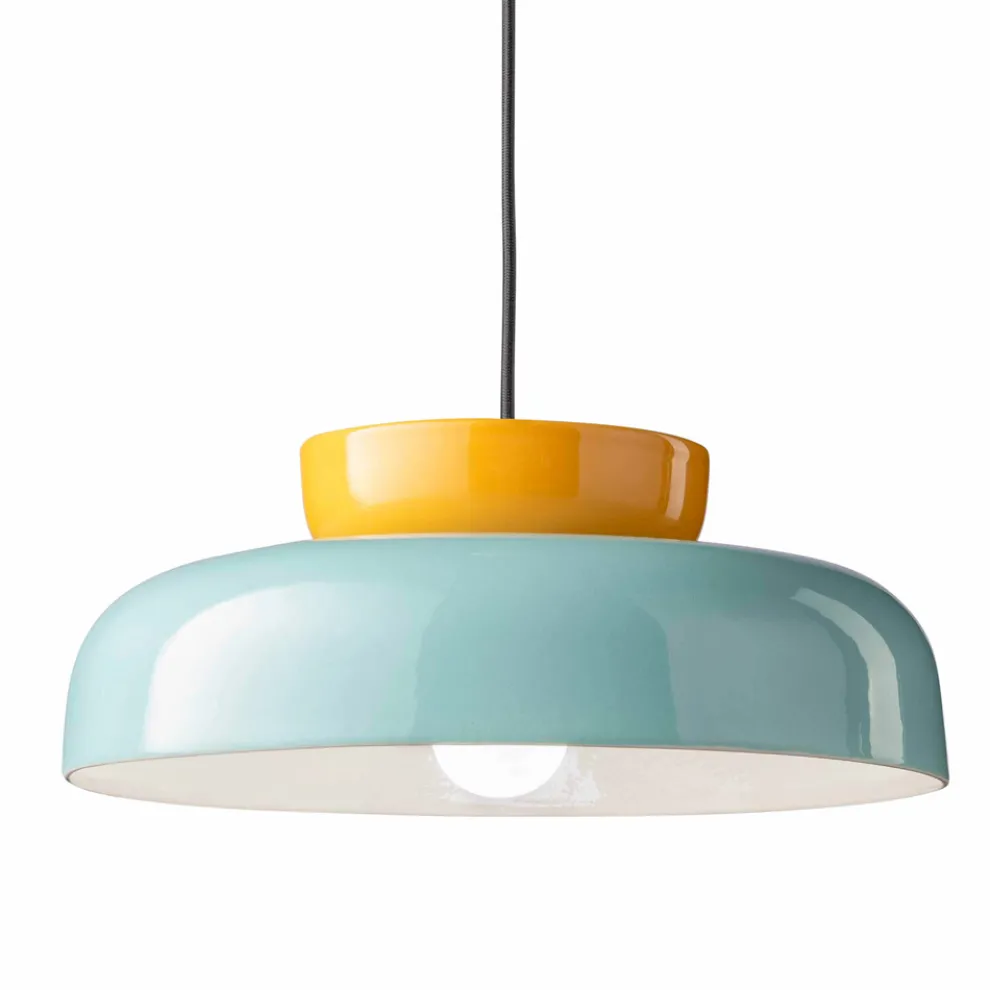 Hängelampe aus zweifarbiger Keramik, hergestellt in Italien – Corcovado