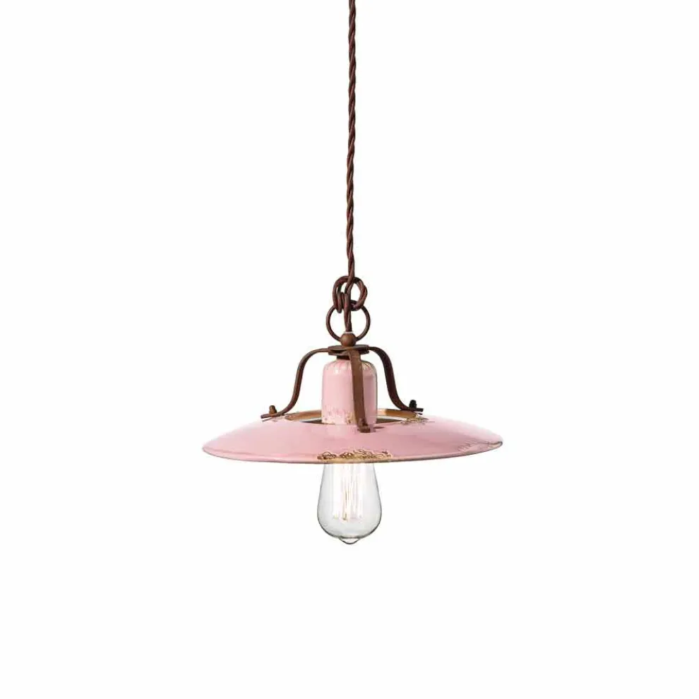 Hängelampe Country aus Keramik und Metall Monica Ferroluce