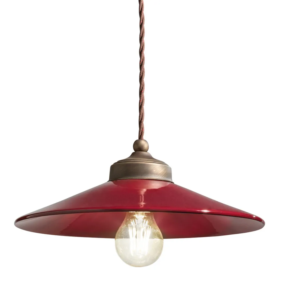 Hängelampe Handgefertigte Keramik und antikes Vintage-Messing - Farben