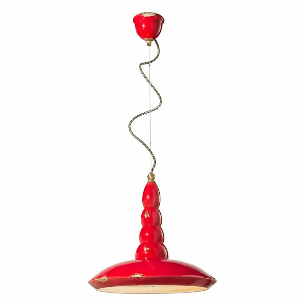 Hängelampe im Retro Design aus Keramik von Ferroluce