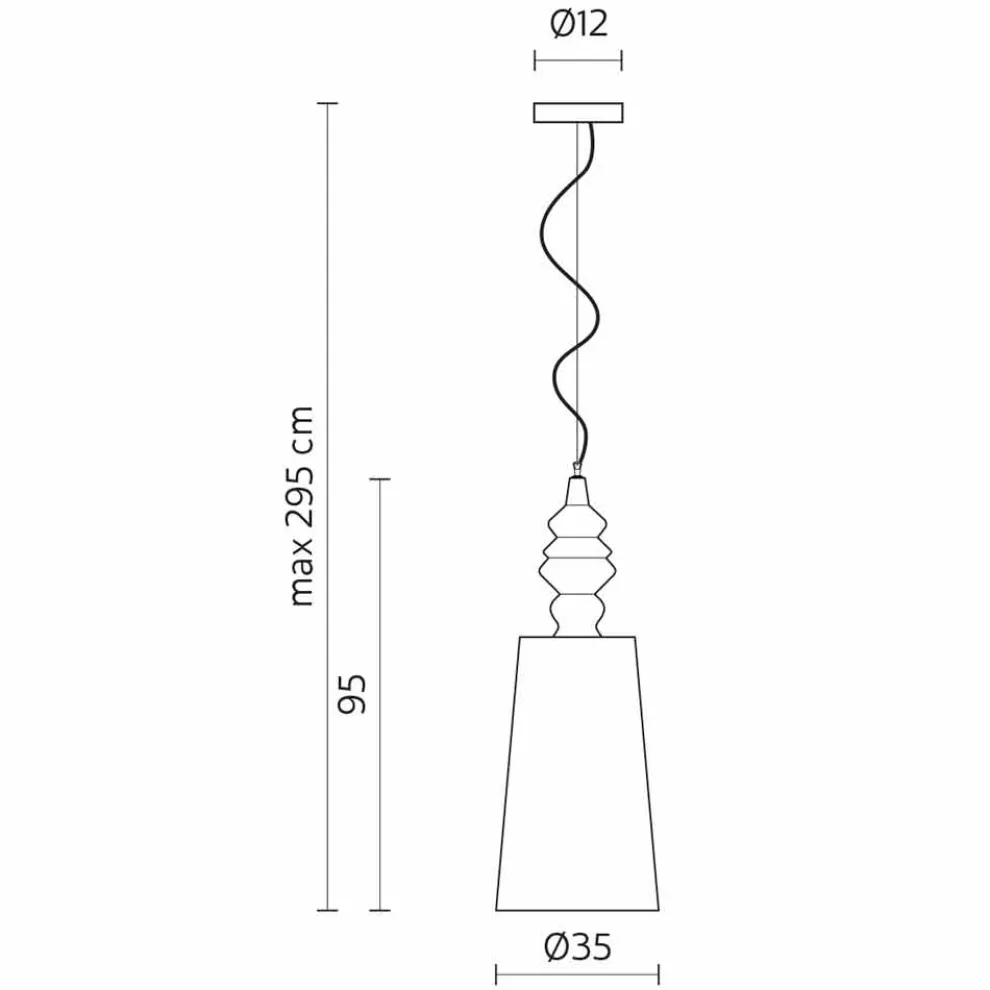 Hängelampe in Weiß Keramik Lampenschirm in Leinen Long Design - Cadabra