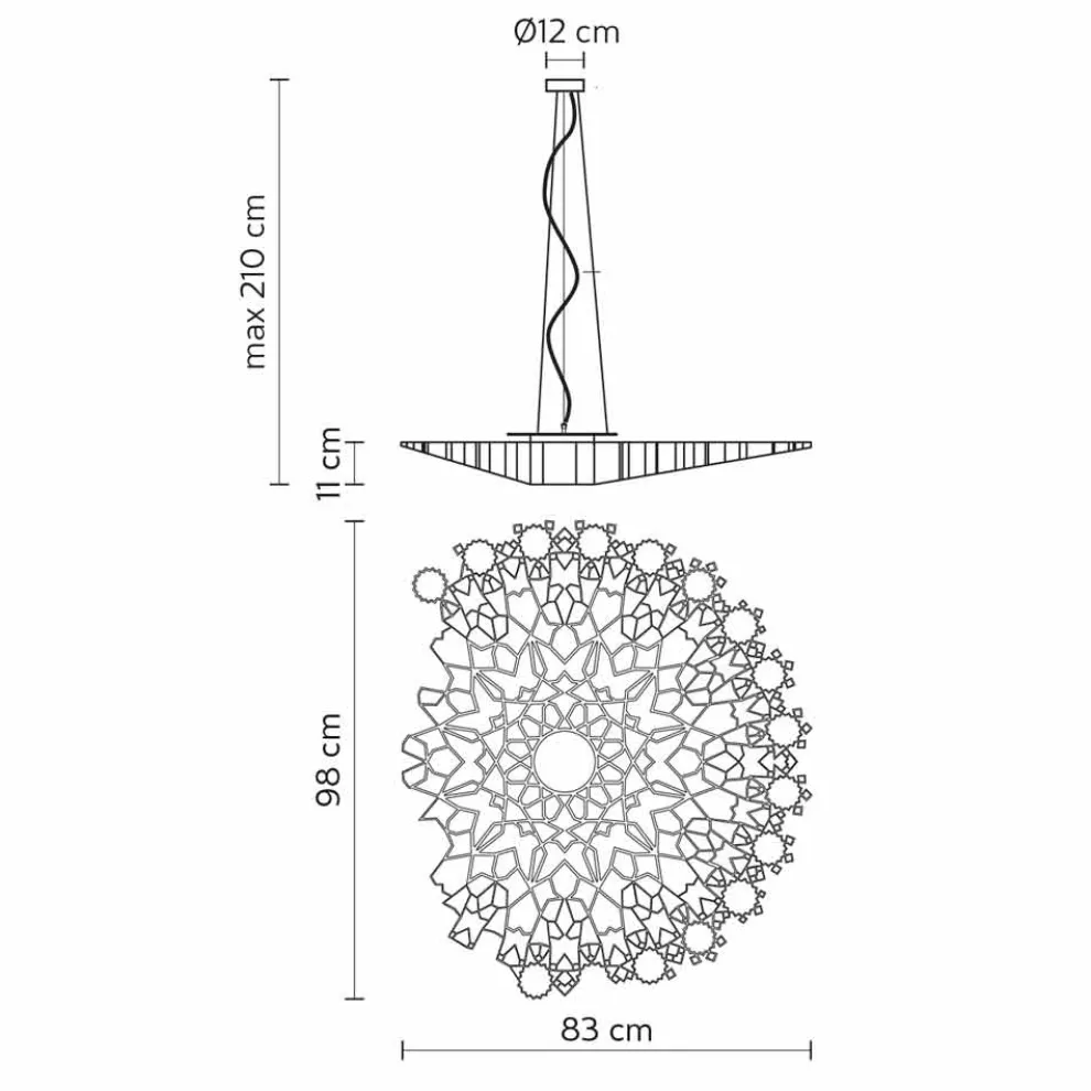 Hängelampe in Weiß Technopolymer Design 2 Dimensionen - Kathedrale