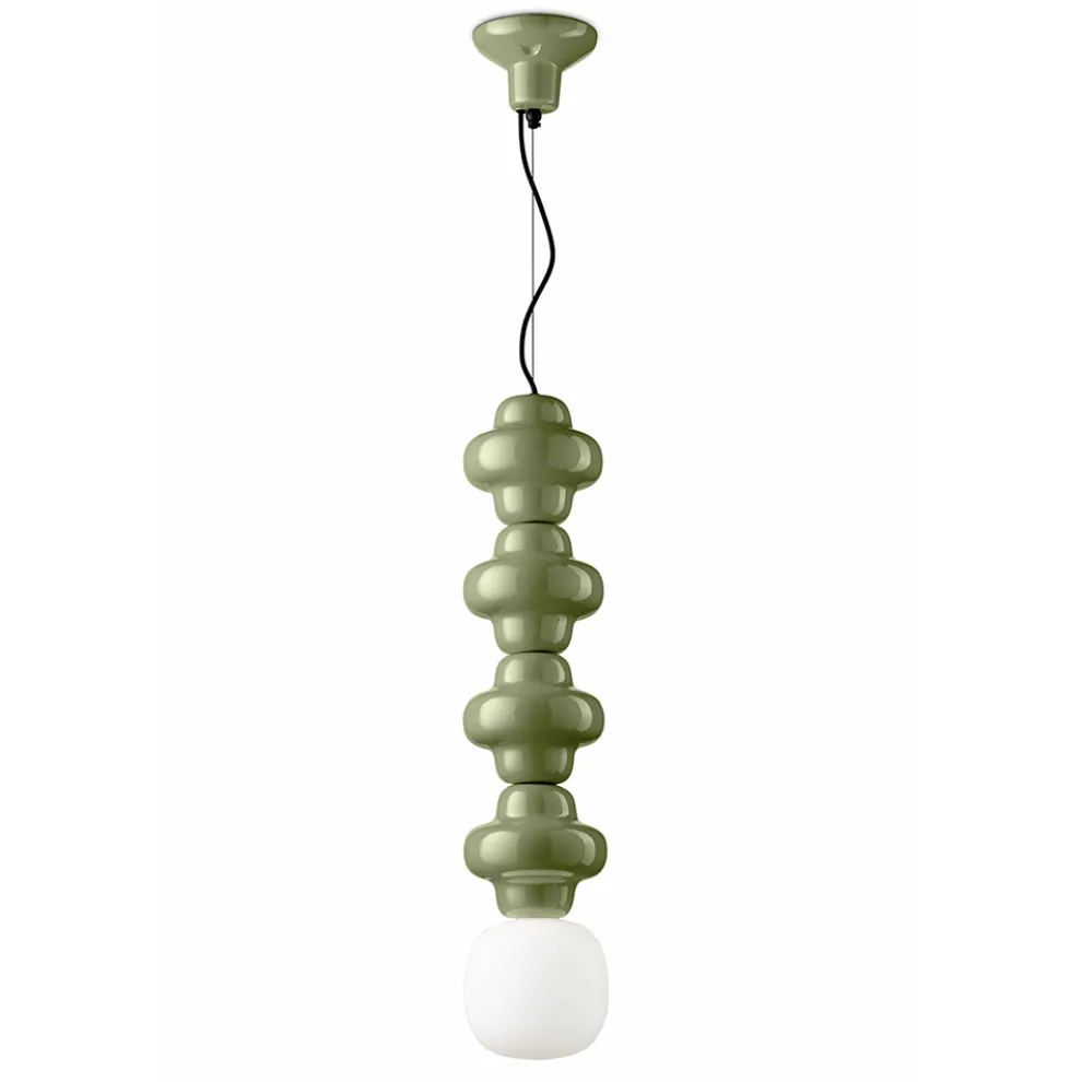 Hängelampe mit 4 Elementen aus Keramik und Glas, hergestellt in Italien – Copacabana