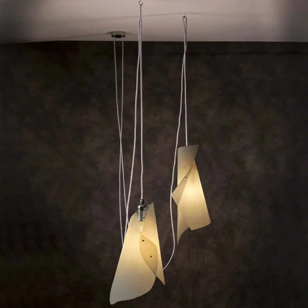 Hängelampe mit 2 Lichtern in modernem Design Chrome