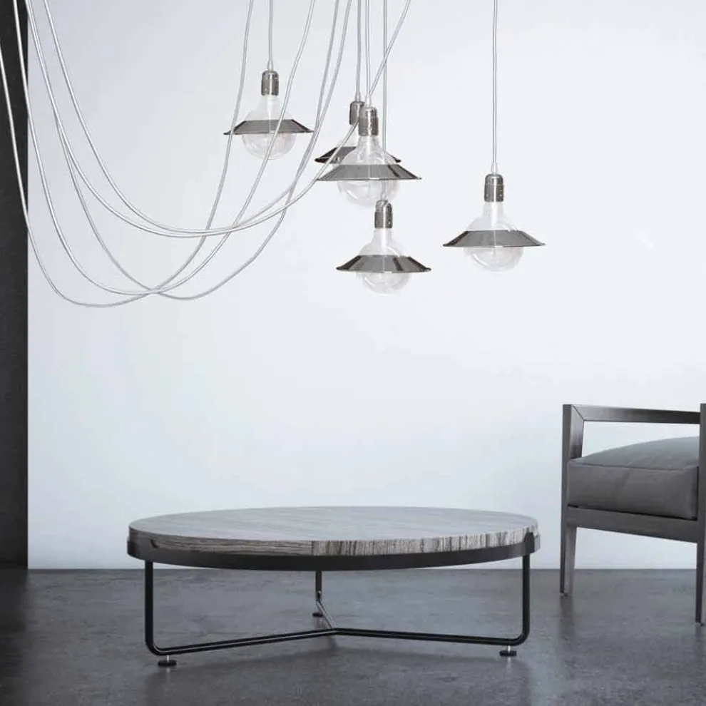 Hängelampe mit 5 Lichtern in modernem Design Chrome