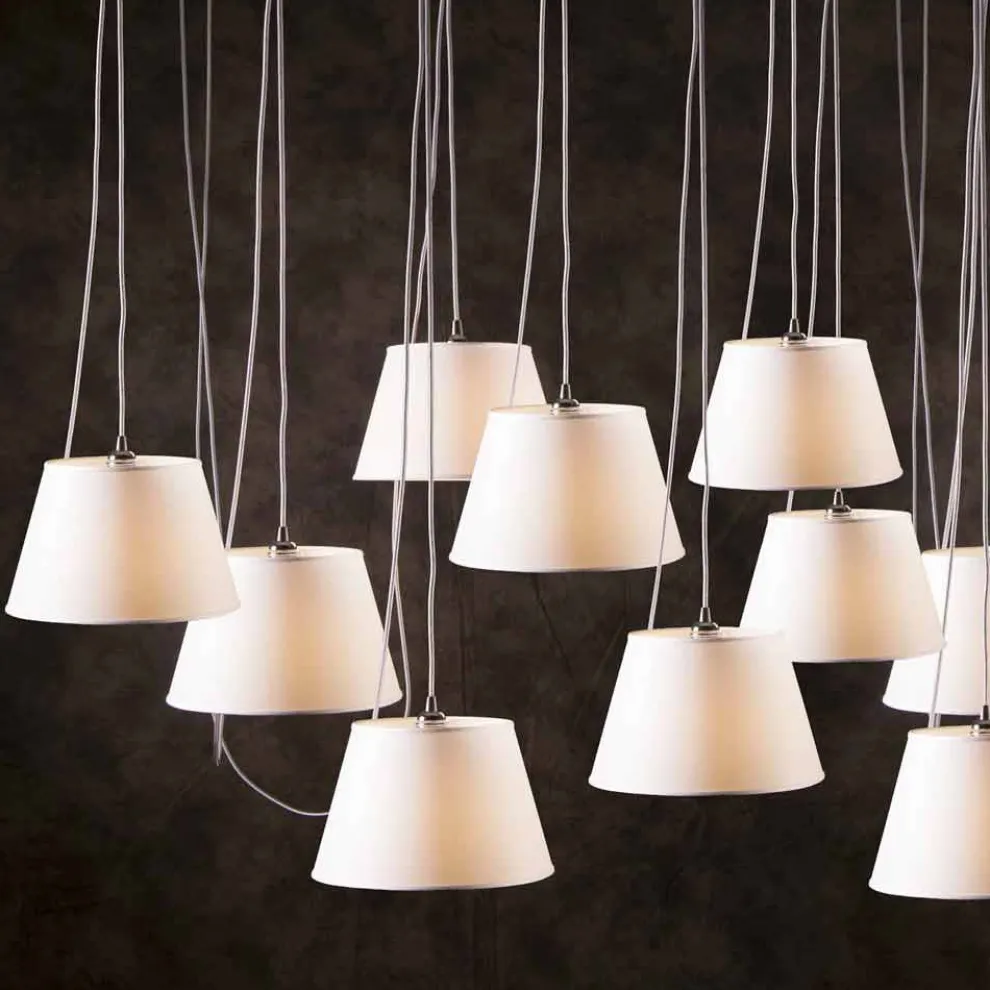 Hängelampe mit 12 Lichtern in modernem Design Chrome