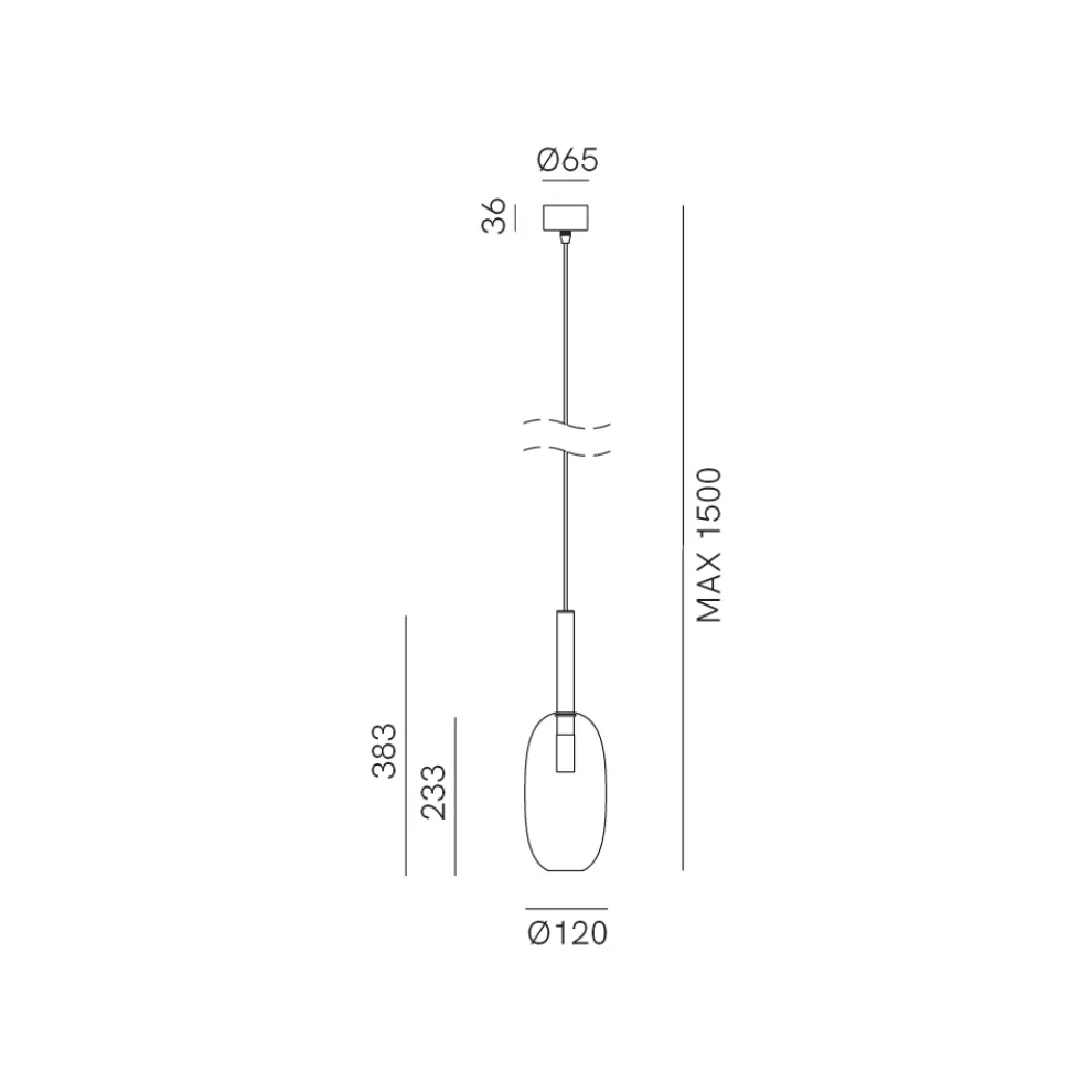 Hängelampe mit Glas in verschiedenen Formen, hergestellt in Italien – Sintonia