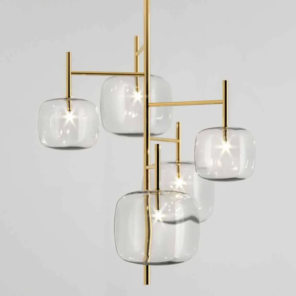 Hängelampe mit glänzender Metallstruktur Made in Italy - Donatina