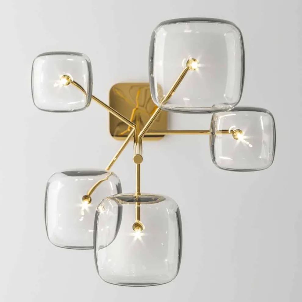 Hängelampe mit glänzender Metallstruktur Made in Italy - Donatina