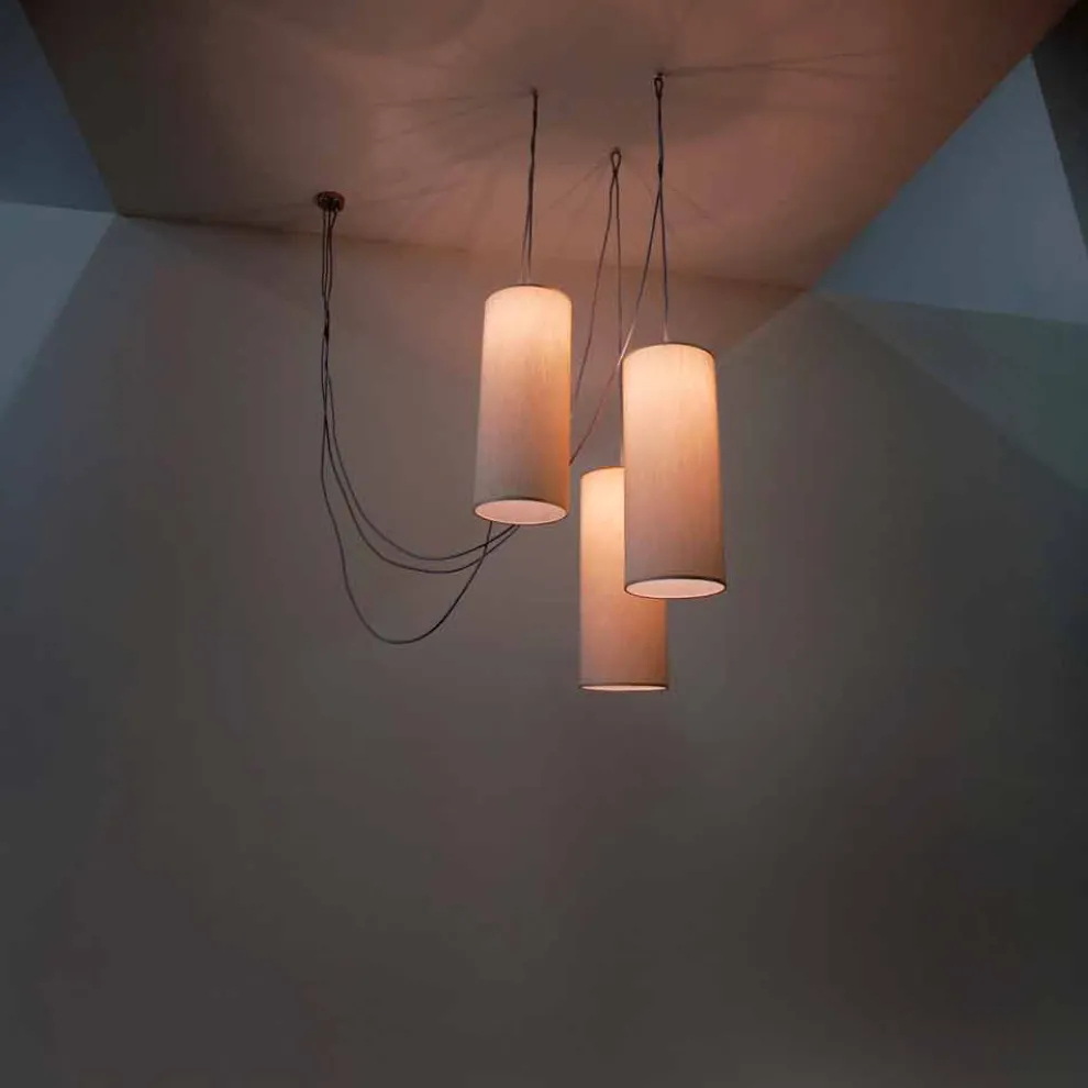 Hängelampe Zylinder mit 3 Lichtern in modernem Design Chrome