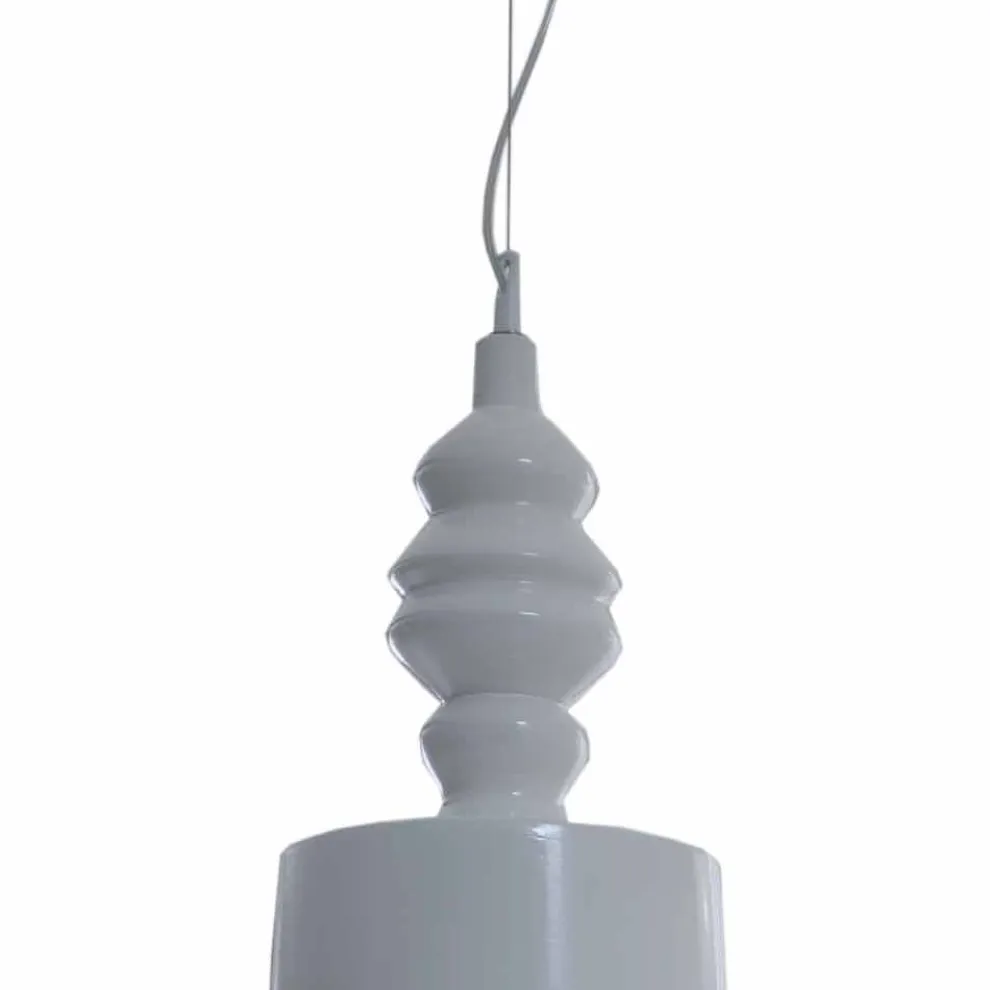 Hängelampenschirm in glänzend weißer Keramik - Cadabra