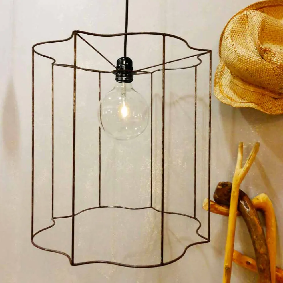 Hängelampe/Stehlampe Käfig in modernem Design Cigno