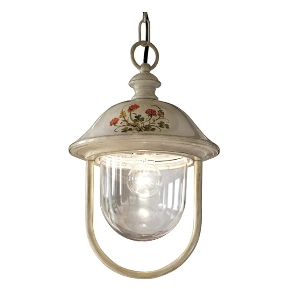 Hängelaterne für den Außenbereich aus handbemaltem Aluminium - Bari