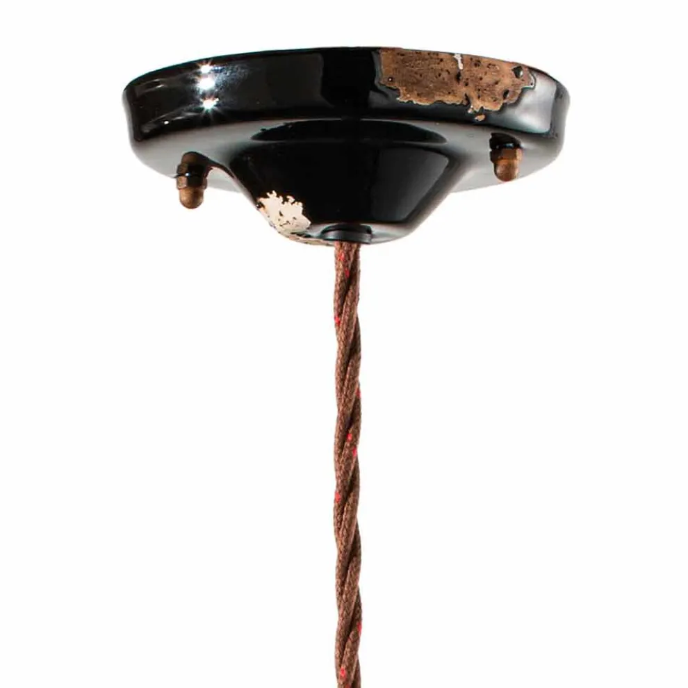 Hängeleuchte aus Corten Eisen und Keramik Lois Ferroluce