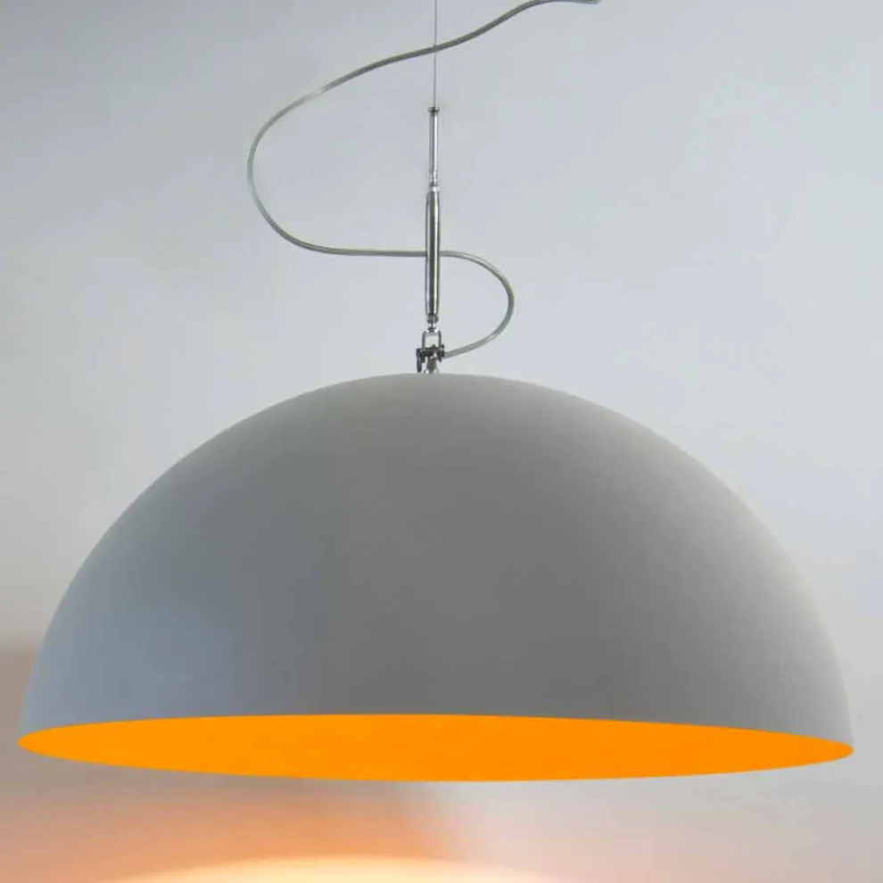 Hängeleuchte Design-Lampe In-es.artdesign Mezza Luna Cement paint
