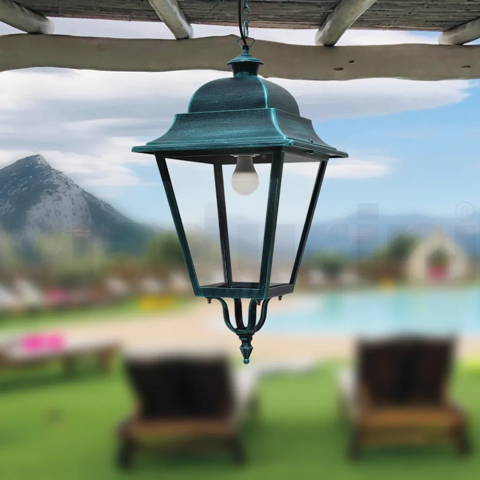 Hängeleuchte für den Außenbereich aus Aluminium und Glas, hergestellt in Italien – Bonaria