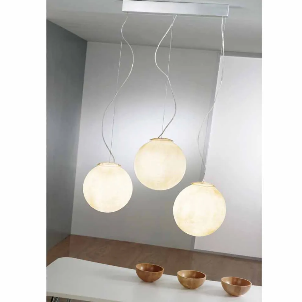 Hängeleuchte In-es.artdesign Tre Lune aus Nebulite