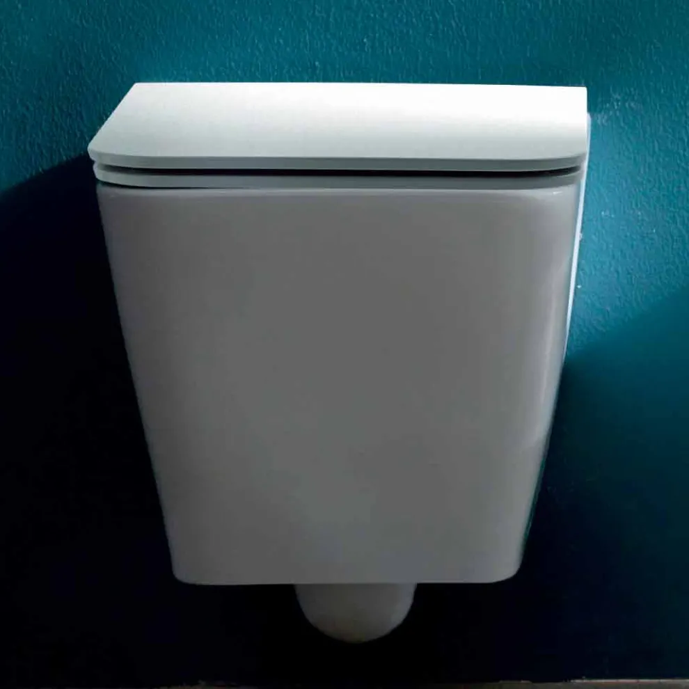 Hängende Toilettenschüssel, Keramik, modernes Design Sun Square, Italy