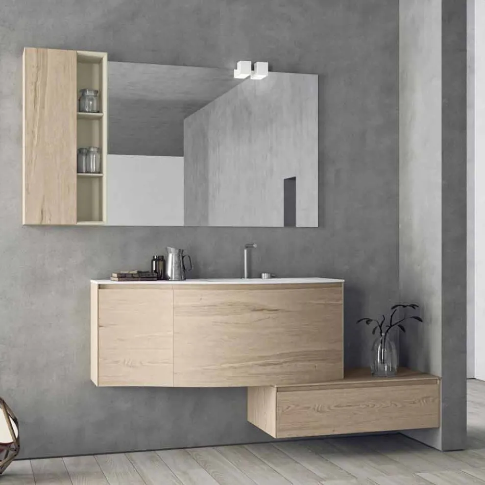 Hängende und moderne Komposition für das Badezimmer, Made in Italy Design - Callisi4