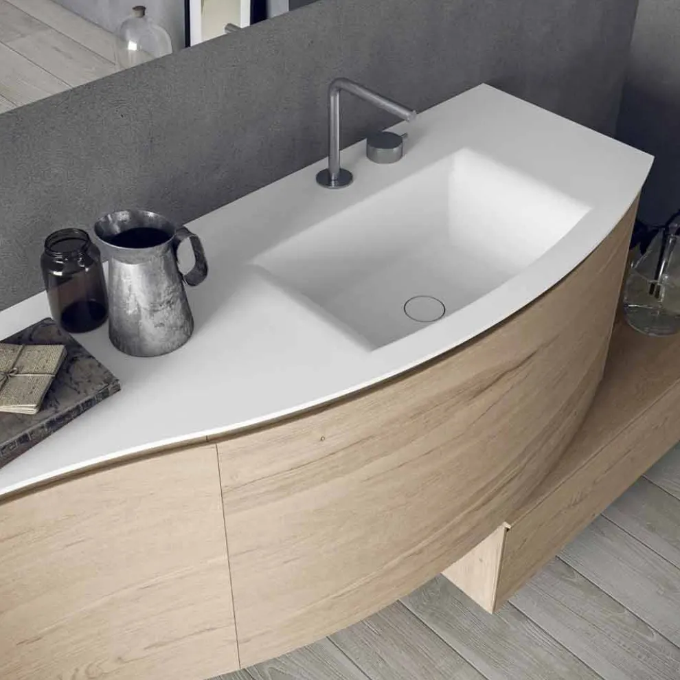 Hängende und moderne Komposition für das Badezimmer, Made in Italy Design - Callisi4