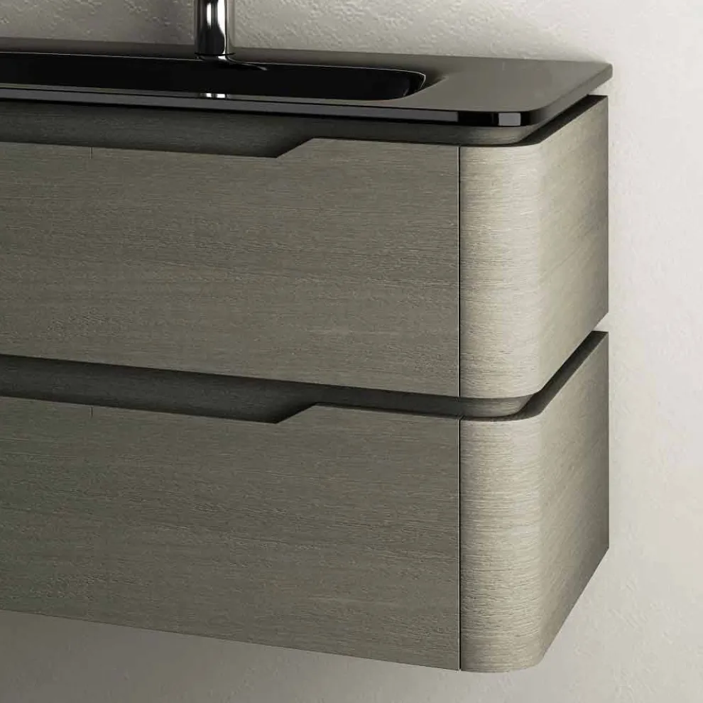 Hängendes Waschbecken in modernem Design Arya aus lackiertem Holz