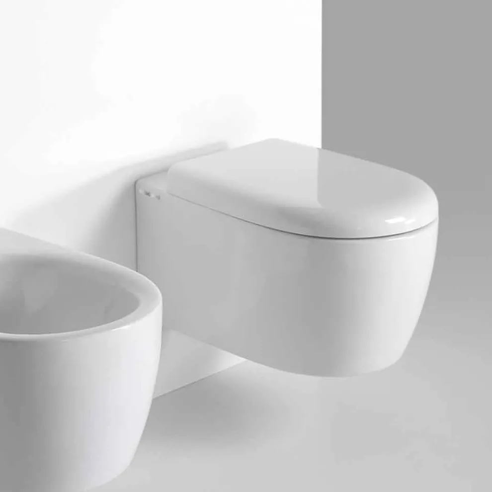 Hängendes WC aus farbiger Keramik in modernem Design Made in Italy - Lauretta