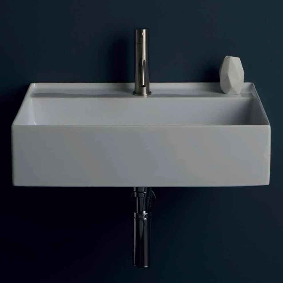 Hängewaschbecken aus Keramik in modernem Design Sun 60x45 cm, hergestellt in Italien