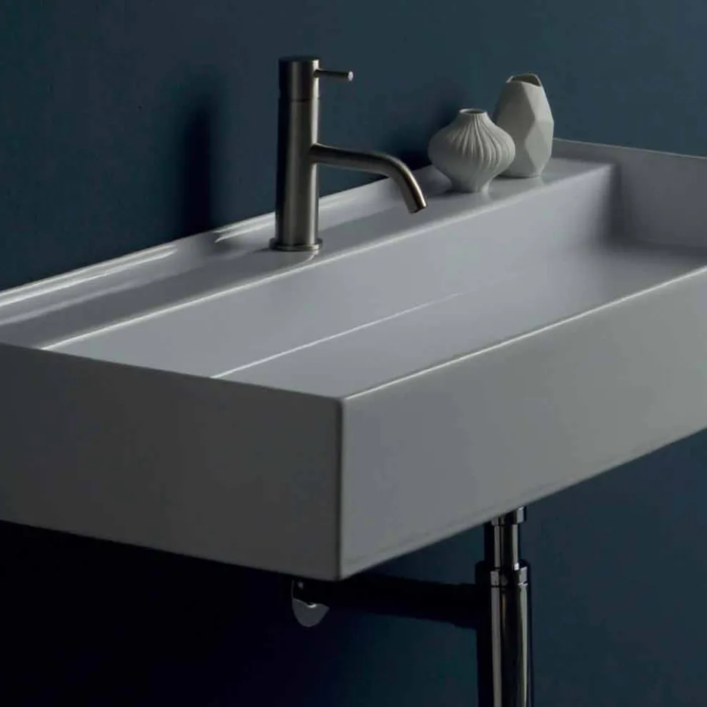 Hängewaschbecken aus Keramik in modernem Design Sun 100x45 cm, hergestellt in Italien